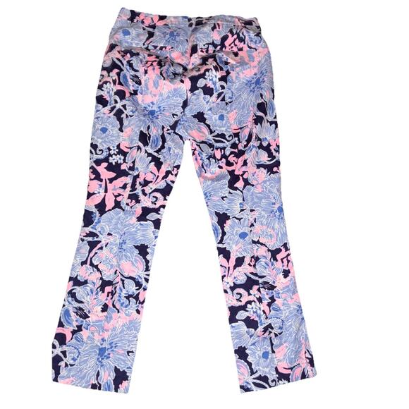 Lilly Pulitzer Pants Kelly Hi Rise Blue Amore Aqua Size 10 Inseam 27" - Picture 7 of 10